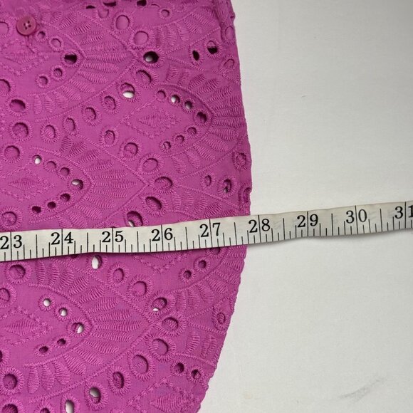 Chico's NEW Kalmia Pink Eyelet Lace Button Up Shirt Chico's Sz 2 (US Lrg 12/14) - Picture 8 of 8